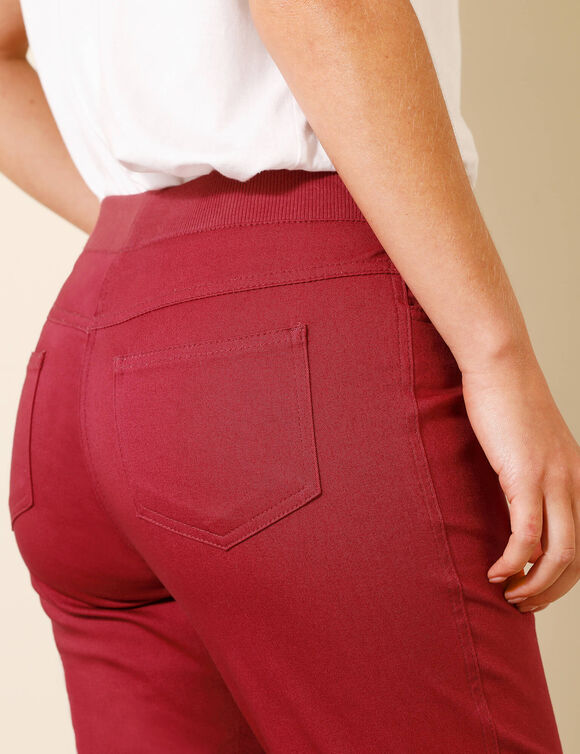 Pantalon droit "ultra confort" taille élastiquée (rouge) Pantalon droit "ultra confort" taille élastiquée (rouge)